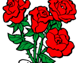 Dibuix Ram de roses pintat per MERITXELL