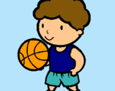 Dibuix Jugador de bàsquet pintat per cristina