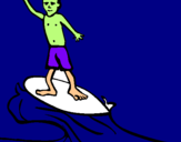 Dibuix Surfista pintat per piolin