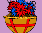 Dibuix Cistell de flors 11 pintat per nil   llopart     sans