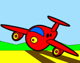 Dibuix Avió aterrant  pintat per majo