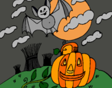 Dibuix Paisatge de Halloween pintat per shara