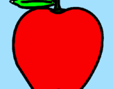 Dibuix poma pintat per Manolo