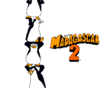 Dibuix Madagascar 2 Pingüins pintat per eva