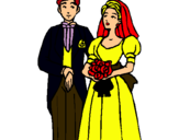 Dibuix Marit i dona III pintat per ADRIÀ