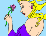 Dibuix Princesa amb una rosa pintat per LAURA  S.