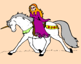 Dibuix Princesa en unicorn  pintat per MARTA DONÉS