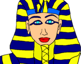 Dibuix Tutankamon pintat per kis the girl