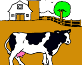 Dibuix Vaca pasturant pintat per claudia