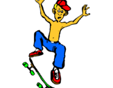 Dibuix Skateboard pintat per calabera