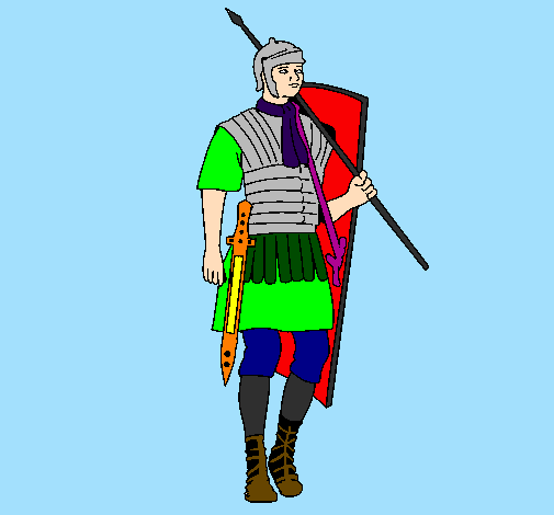 Dibuix Soldat romà  pintat per juli cesar