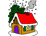 Dibuix Casa en la neu  pintat per xavi