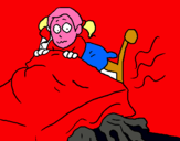 Dibuix Monstre sota el llit pintat per julia