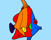 Dibuix Peix tropical pintat per peix
