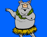 Dibuix Porc hawaià pintat per sandro   tengo  tamrico  