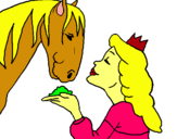 Dibuix Princesa i cavall pintat per anònim