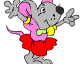 Dibuix Rata amb vestit  pintat per ratoli
