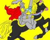 Dibuix Cavaller a cavall pintat per anònim