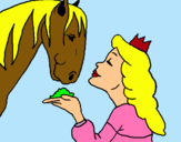 Dibuix Princesa i cavall pintat per bruna3