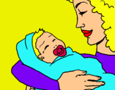 Dibuix Mare amb la seva nadó II pintat per júlia