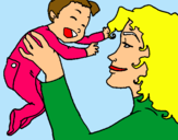 Dibuix Mare amb la seva nadó pintat per fabiola