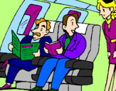 Dibuix Passatgers en l'avió pintat per miriam