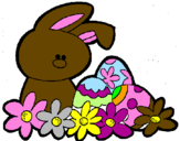Dibuix Conillet de Pasqua pintat per ALBA