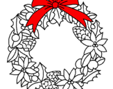 Dibuix Corona de flors nadalenca  pintat per eli