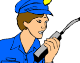 Dibuix Policia amb el walkie pintat per JOSEP  M