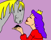 Dibuix Princesa i cavall pintat per Héctor