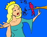 Dibuix Princesa cantant pintat per LAURA