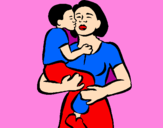 Dibuix Petó maternal  pintat per anna  riera