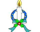 Dibuix Espelma de nadal III pintat per nuria