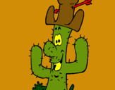 Dibuix Cactus amb barret  pintat per pingi