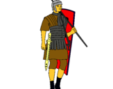 Dibuix Soldat romà  pintat per xenia julia