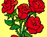 Dibuix Ram de roses pintat per u