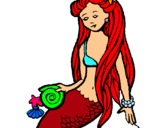 Dibuix Sirena amb cargol pintat per MHJHFRCRFRBV