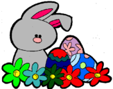 Dibuix Conillet de Pasqua pintat per JUAN