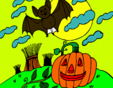 Dibuix Paisatge de Halloween pintat per JULIA
