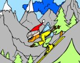 Dibuix Esquiador pintat per berta olot