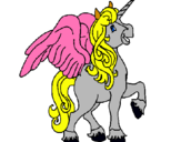 Dibuix Unicorn amb ales pintat per laura