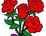 Dibuix Ram de roses pintat per Ariadna