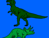 Dibuix Triceratops i tiranosaurios rex  pintat per Mar