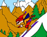 Dibuix Esquiador pintat per guillem
