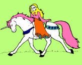 Dibuix Princesa en unicorn  pintat per arnau
