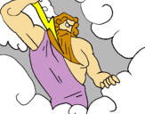 Dibuix Déu Zeus pintat per eva