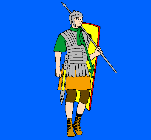 Dibuix Soldat romà  pintat per marçal