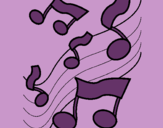 Dibuix Notes en l'escala musical  pintat per helena  busquet  comalat