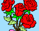 Dibuix Ram de roses pintat per núria adan