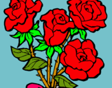 Dibuix Ram de roses pintat per andrea PALOU PEÑA